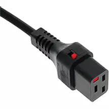 Power Cables | Cablenet 1m IEC C20 - IEC C19 IEC Lock Black PVC 1.5mm Power Leads