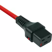 Power Cables | Cablenet 1m IEC C20 - IEC C19 IEC Lock Red PVC 1.5mm Power Leads