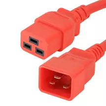Power Cables | Cablenet 1m IEC C20 - IEC C19 Red PVC 1.5mm Power Leads