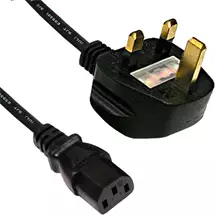 Power Cables | Cablenet 1m UK (5 Amp) - IEC C13 H05Z1Z1-F Black LSOH 1.0mm Power Lead