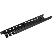 Cablenet | Cablenet 1u Cable Dump Panel Steel with Pass Through Black