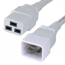 Power Cables | Cablenet 2.5m IEC C20 - IEC C19 White PVC 1.5mm Power Leads