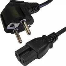 Power Cables | Cablenet 2.5m Right Angle Schuko  IEC C15 Hot Black H05RNF 1.0mm Power