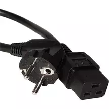 Power Cables | Cablenet 2.5m Right Angle Schuko - IEC C19 Black PVC 1.5mm Power Leads