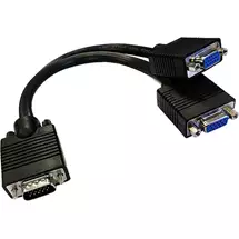 VGA Cables | Cablenet 20cm SVGA Male - 2 x SVGA Female Black Cable Splitter