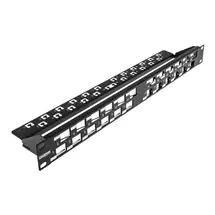 Patch Panels | Cablenet 24 Port Cat6a 1u Unloaded Keystone (Angled Jacks) Patch Panel