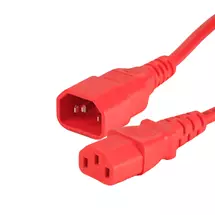 Power Cables | Cablenet 2m IEC C14 - IEC C13 Red PVC 0.75mm Power Leads