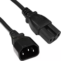 Power Cables | Cablenet 2m IEC C14  IEC C15 Hot Condition Black H05RRF 0.75mm Power