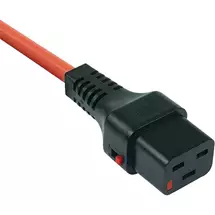 Power Cables | Cablenet 2m IEC C20 - IEC C19 IEC Lock Orange PVC 1.5mm Power Leads