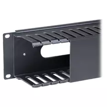 Rack Accessories | Cablenet 2u Cable Dump Panel Plastic with Pass Through Black