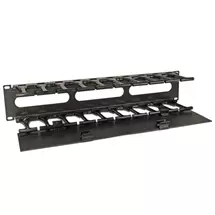 Cablenet | Cablenet 2u Slotted Finger 19inch 92mm Depth Cable Management Black