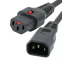 Power Cables | Cablenet 3m IEC C14 - IEC C13 IEC Lock Black PVC 1.0mm Power Leads