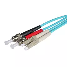 Top Brands | Cablenet 3m OM3 50/125 LC-ST Duplex Aqua LSOH Fibre Patch Lead