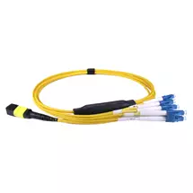 Top Brands | Cablenet 5m OS2 MPO (F) to 4X LC (DX) QSFP Breakout Yellow Cable