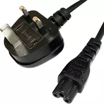 Power Cables | Cablenet 5m UK (5 Amp)  IEC C5 Cloverleaf Black PVC 0.75mm Power