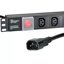 Power Distribution Unit | Cablenet 6 Way IEC - C13 Horizontal 1u PDU with IEC - C14 3m Feed