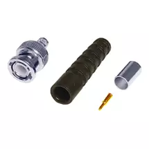 Wire Connectors | Cablenet BNC 4 Part Crimp Plug RG179 + Black Boot Turned