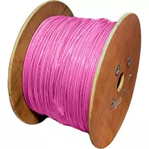 Cablenet Cat6a Pink S/FTP LSOH 26AWG Stranded Patch Cable 500m Reel.