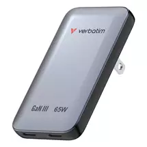 Mobile Device Chargers | Verbatim Essentials Slim GaN Wall Charger 65W US/EU/UK - Grey