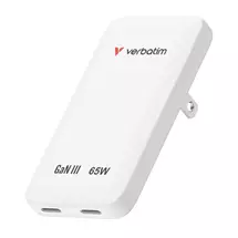 Mobile Device Chargers | Verbatim Essentials Slim GaN Wall Charger 65W US/EU/UK - White