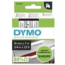 Dymo Label-Making Tapes | DYMO Authentic D1 Labels | Black Print on Clear Tape | 19 mm x 7 m |