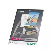 Laminator Pouches | Leitz iLAM Ultrapremium Glossy A3 Laminating Pouches with UDT, 125