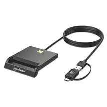 New Arrivals &amp; Just In | Manhattan USBA / USBC combo Smart Card Reader, USB 2.0 TypeC and TypeA