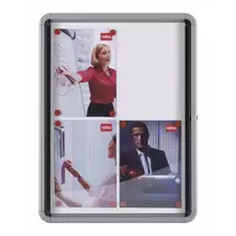 Nobo Premium Plus Magnetic Lockable Notice Board Hinged Door 8xA4