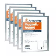 Announce | Announce Magnetic Frames A4 Silver | In Stock | Quzo UK