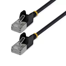 Cables | StarTech.com 15cm Black Ultra Slim Cat6A Ethernet Cable, Snagless,