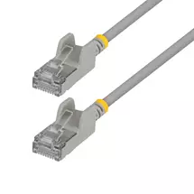 Cables | StarTech.com 80cm Gray Ultra Slim Cat6A Ethernet Cable, Snagless, FTP,