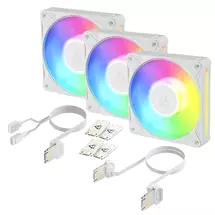 ArcTic | ARCTIC BioniX P12 ARGB (White) – 3 Pack 120 mm PWM Fan with Daisy