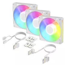 ArcTic | ARCTIC BioniX P14 ARGB (White) – 3 Pack 140 mm PWM Fan with Daisy