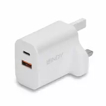 Mobile Device Chargers | Lindy 30W USB Type A and C Charger UK Plug | In Stock