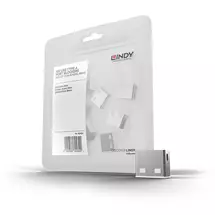 Port Blockers | Lindy USB Port Blocker (without key) - Pack of 10, Colour Code: White