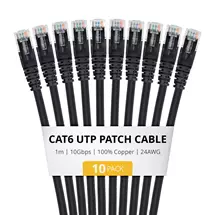 Startech | StarTech.com 1m Black Cat6 Ethernet Cable, 10 Pack, Snagless, 100W