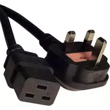 Fastflex | 2.5M Uk (13Amp) To\Siec C19 Black Pvc 1.5Mm Power Lead