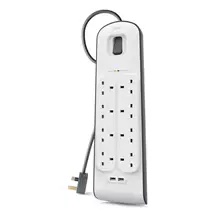 Surge Protectors | Belkin BSV804AF2M surge protector White 8 AC outlet(s) 2 m