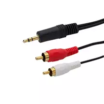 Fastflex | connektgear 15m 3.5mm Stereo to 2 x RCA/Phono Audio Cable  Male to