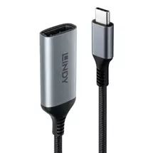 Video Cable | Lindy 43426 video cable adapter 0.15 m USB TypeC DisplayPort Grey,