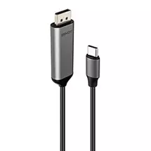 Video Cable | Lindy 43503 video cable adapter 1 m USB Type-C DisplayPort Grey