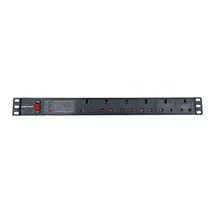 Power Distribution Unit | Penn Elcom 6-Way UK Plug Horizontal Rack Mount PDU